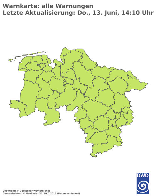 Aktuelle Wetterwarnungen für  Mittelsachsen - Bergland